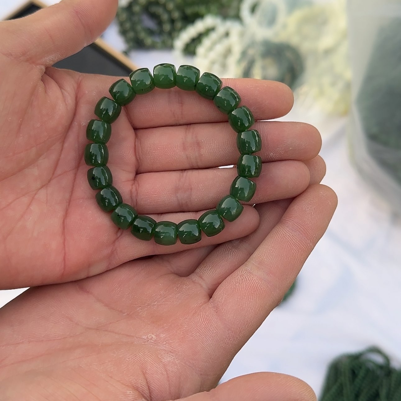 【闪购商品】和田玉手串未镶嵌守****9碧玉手串