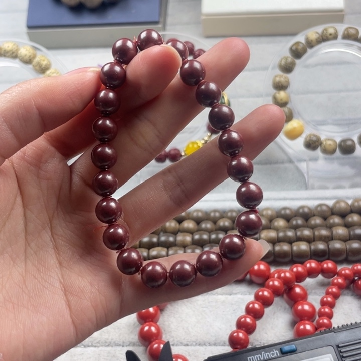 水晶珠宝半成品未镶嵌紫金砂8mm圆珠手串