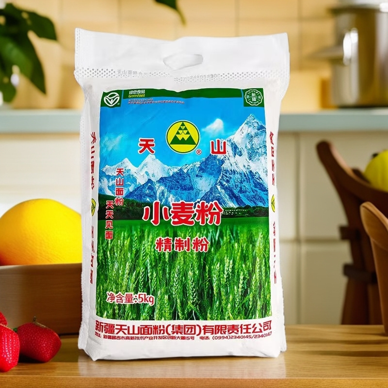 新疆天山面粉5斤10斤20斤精制粉高中筋烘焙饺子粉拉面精拉条子劲