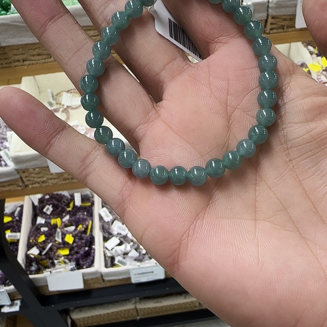 翡翠未镶嵌手链蓝翡