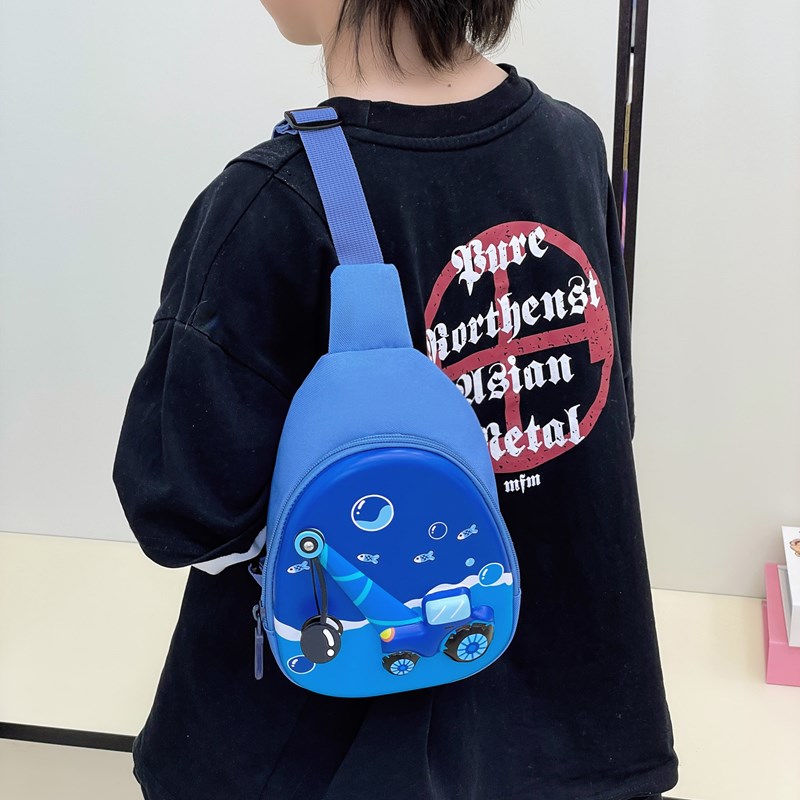 新款儿童胸包可爱图案休闲单肩斜挎包EVA蛋壳包韩版时尚男童潮流