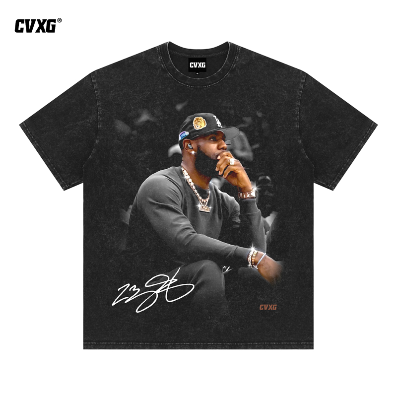 CVXG美式商店（注视詹姆斯）美式重磅纯棉球星T恤上衣篮球康利直喷