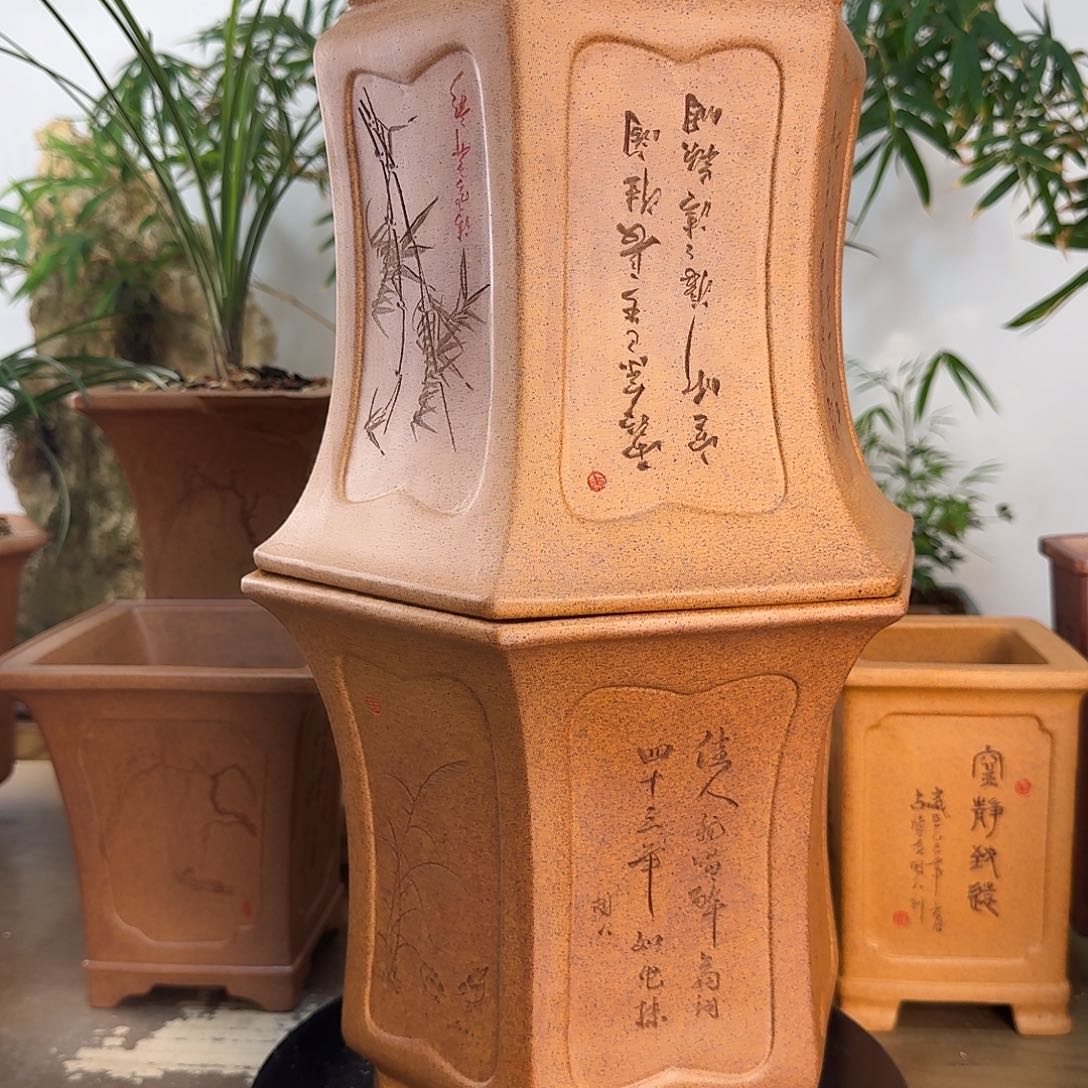 风***鸥紫砂花盆紫砂花盆2个