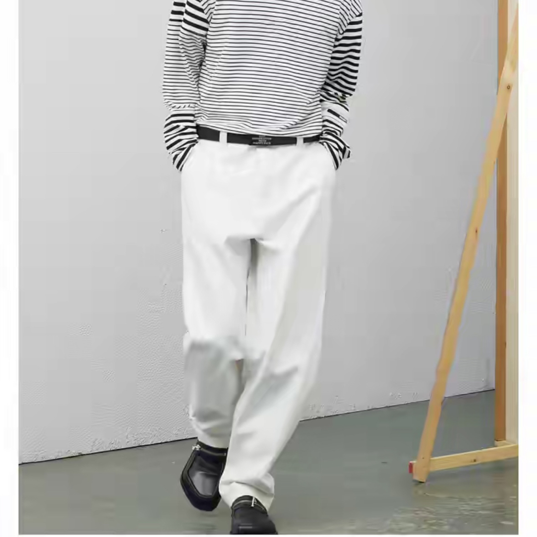 FAX】箭头“裤缝线形变”刺绣帆布直筒休闲长裤 男女同款 2323 G5-16