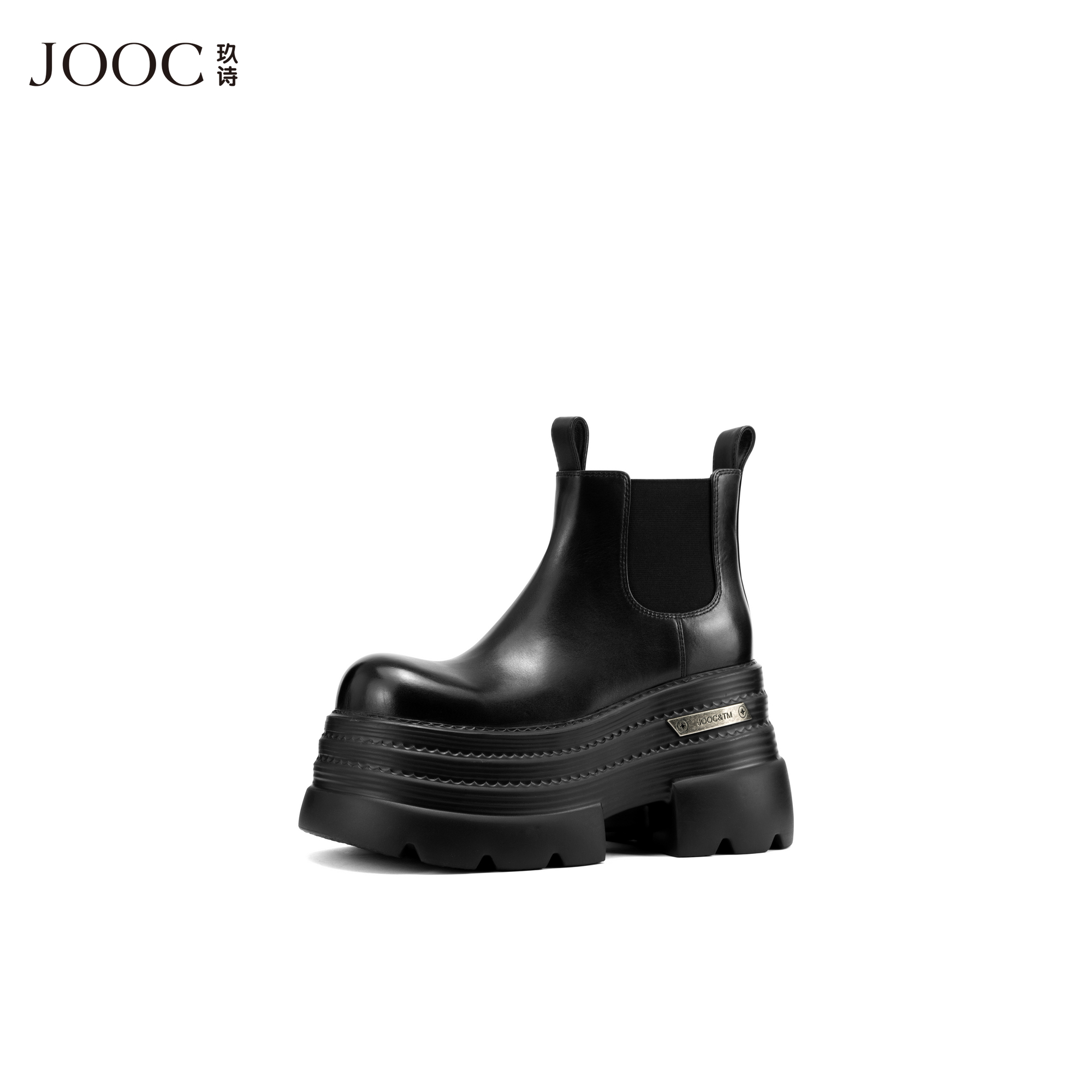 【活力常青藤】JOOC玖诗三层底增高烟筒靴女2025秋冬新款切尔西靴