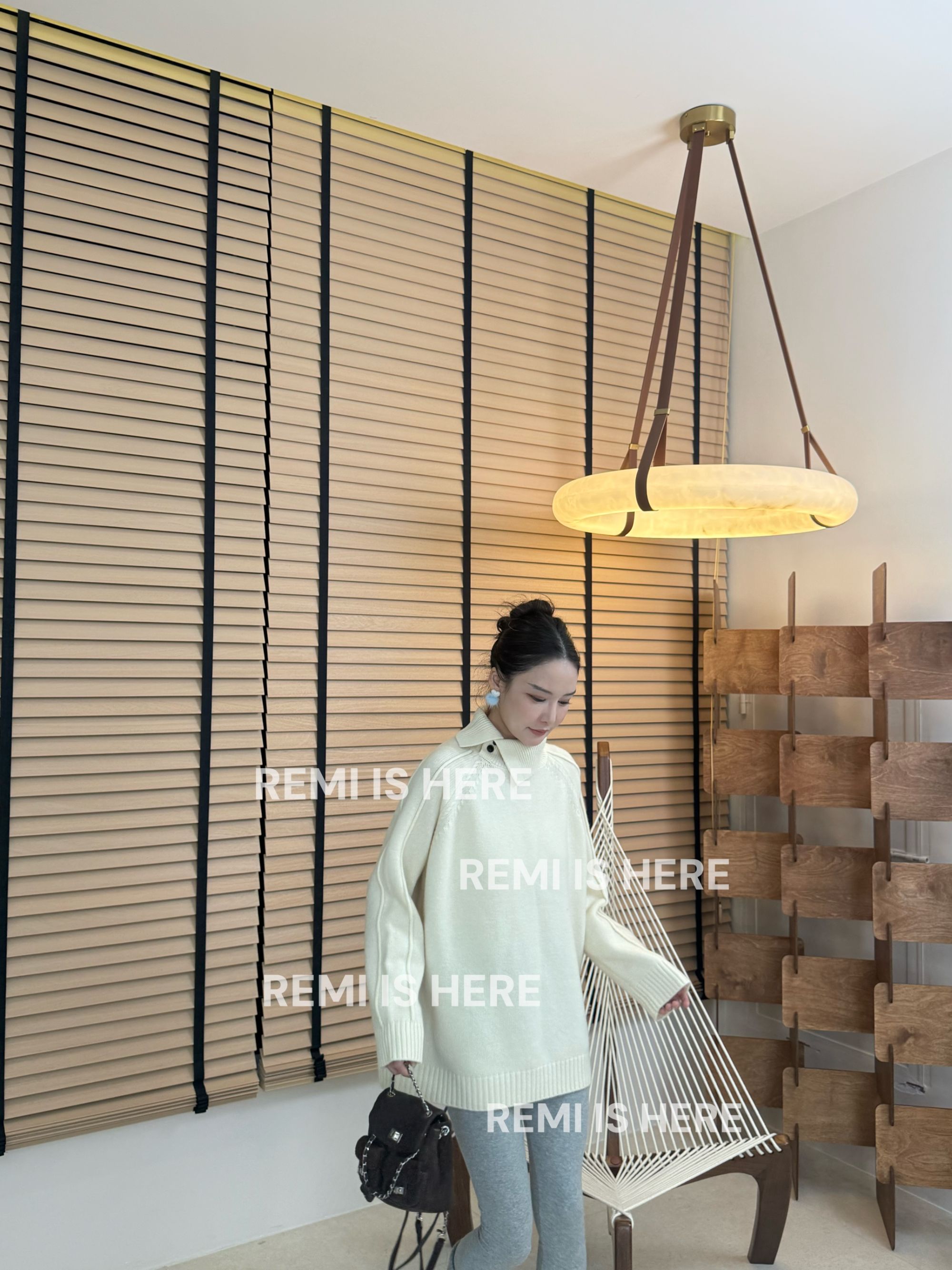 Remiishere.“冬日” 100%绵羊毛极简风高领插肩毛衣RH423