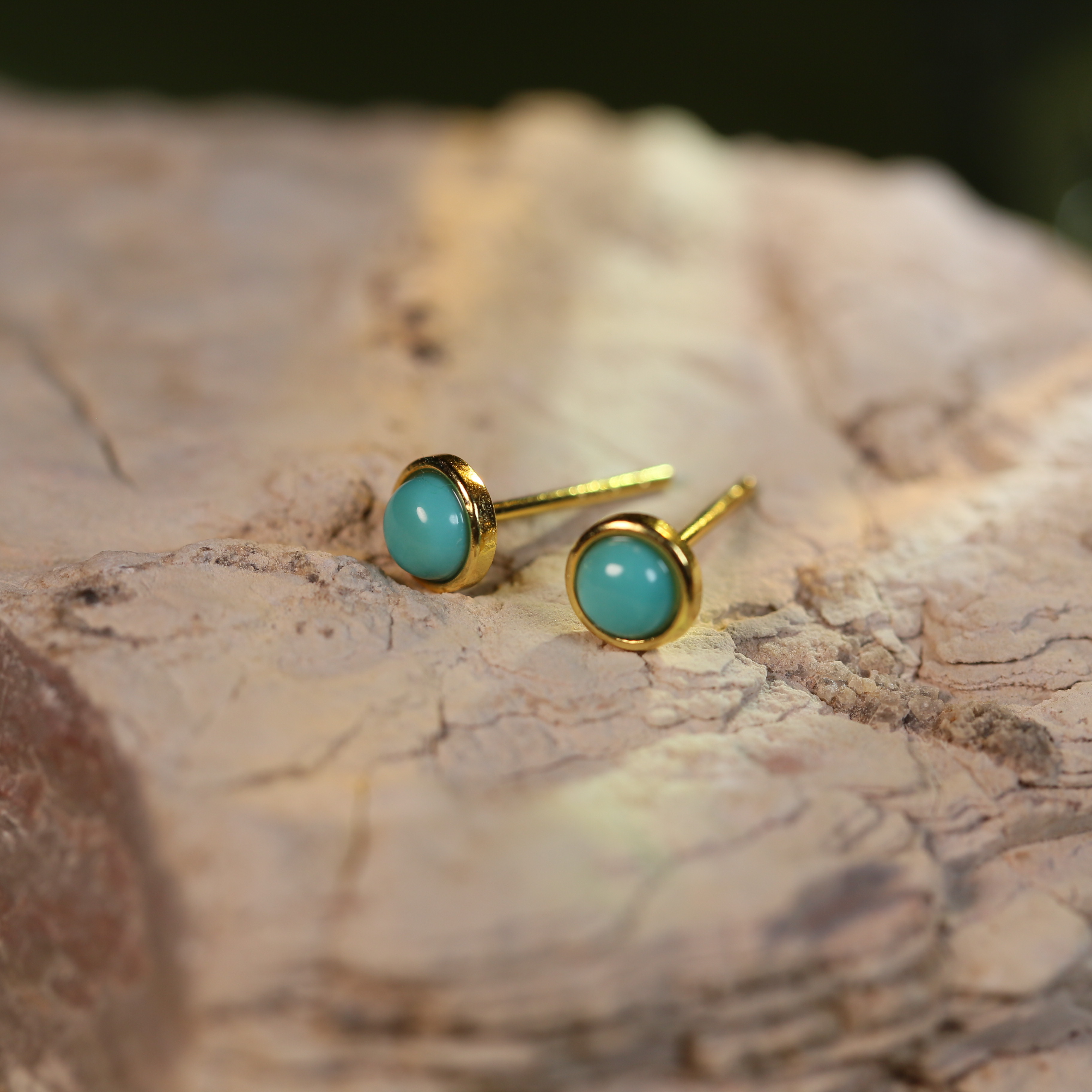 【闫闫专属】安曼博豆豆绿松石耳钉 XZ007WG-1