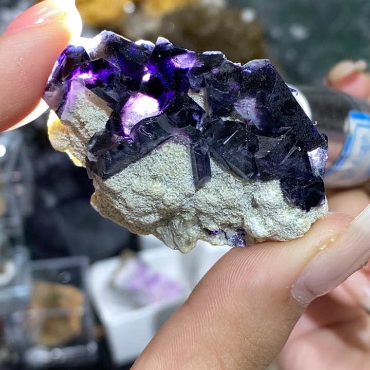 石材内蒙多面体银都紫色