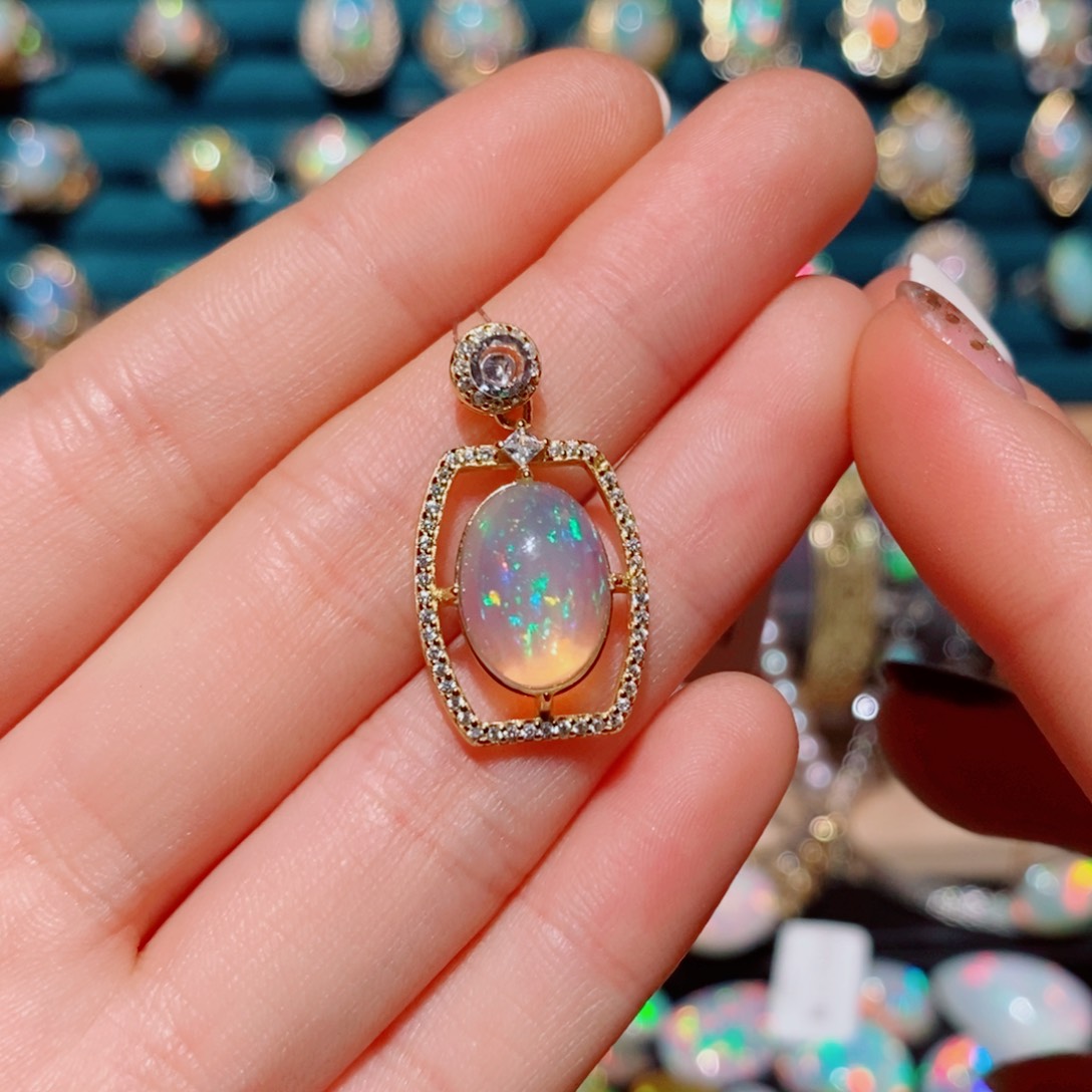 欧泊欧泊吊坠银S925镶嵌