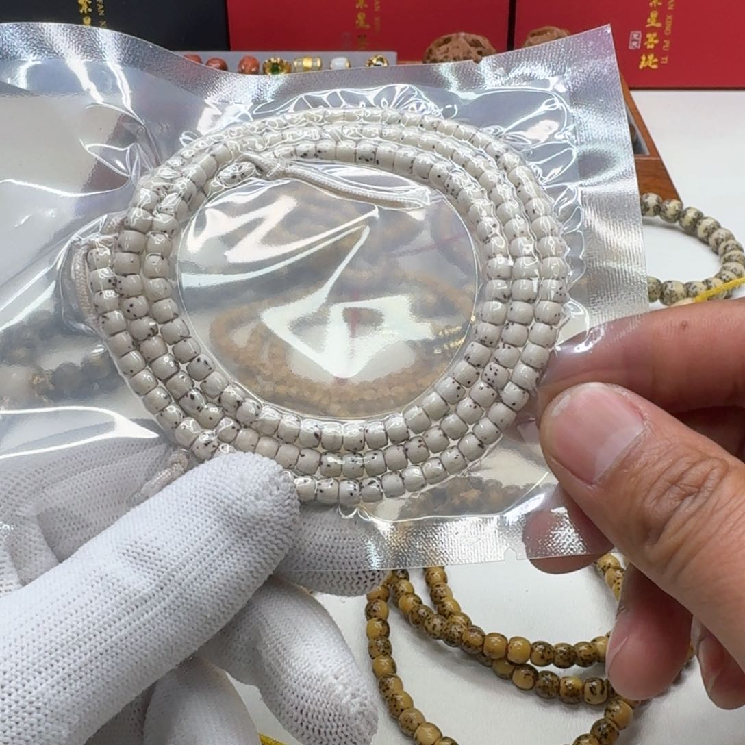 星月菩提手串27创世白星月半壁5左右108