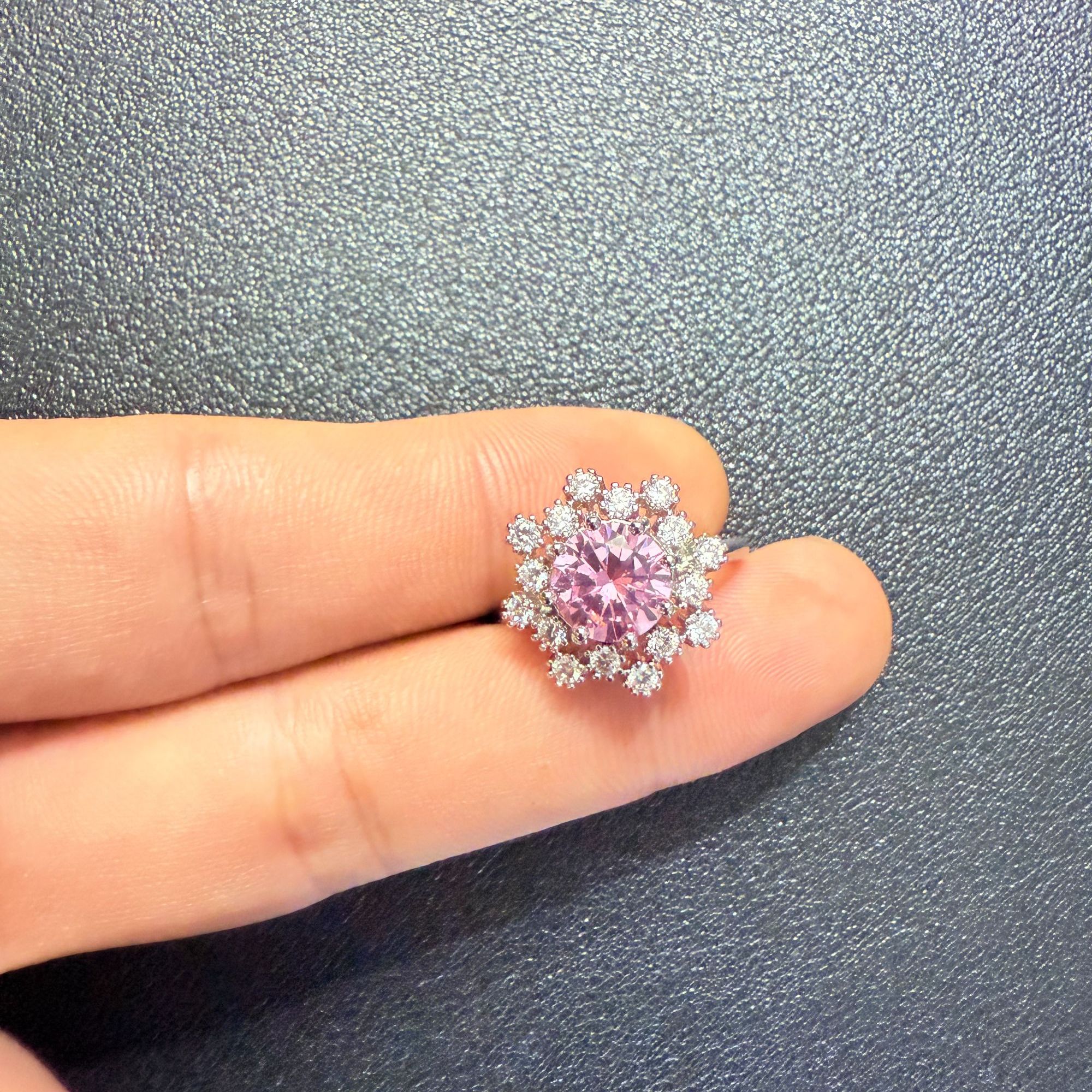 培育蓝宝石矿区高订-时尚轻奢-金丝雀高碳-合金戒指-001