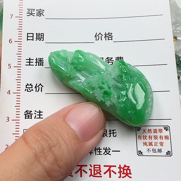 我***菜翡翠未镶嵌颈饰天然