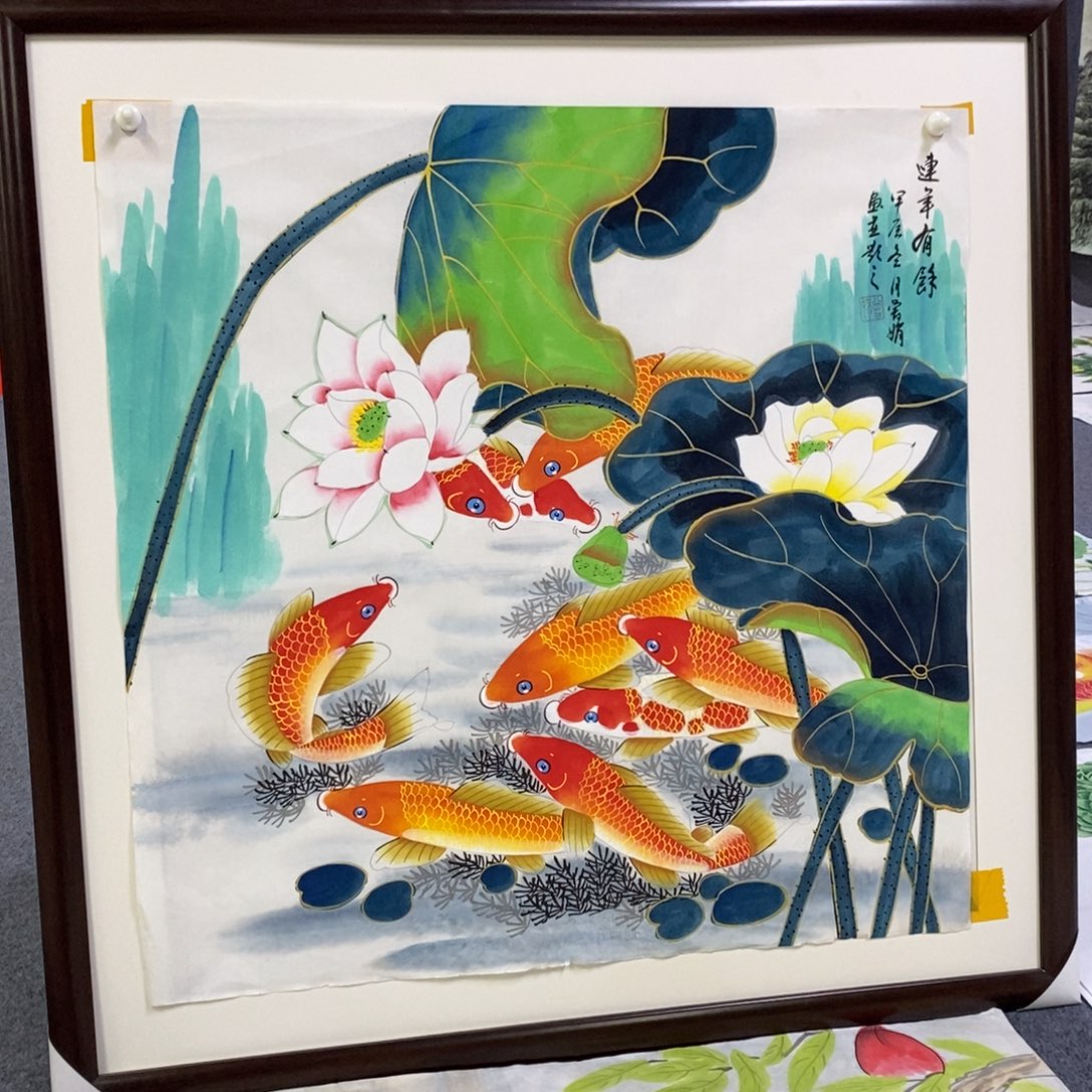 国画尺寸68✖️68手绘斗方画无框