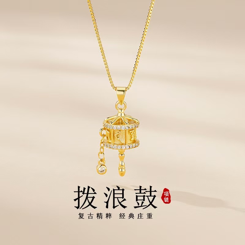 拨浪鼓项链女时尚高级感独特设计