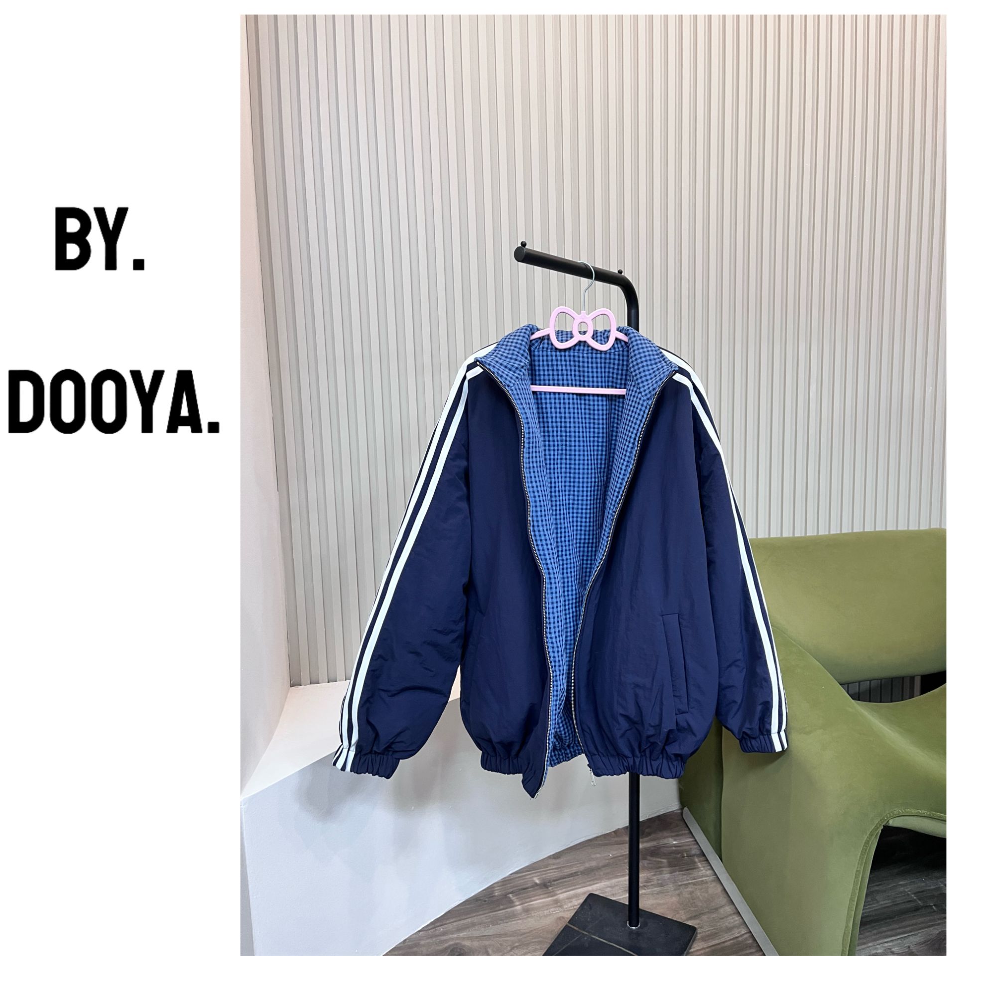 DOOYA 102505 蓝格双面三条杠外套