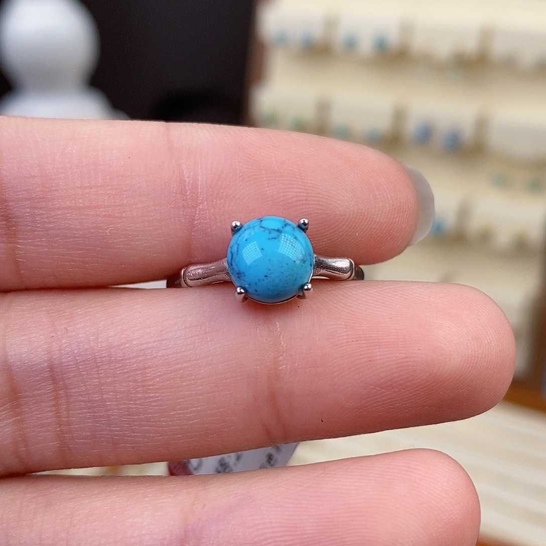 绿松石戒指银S925镶嵌