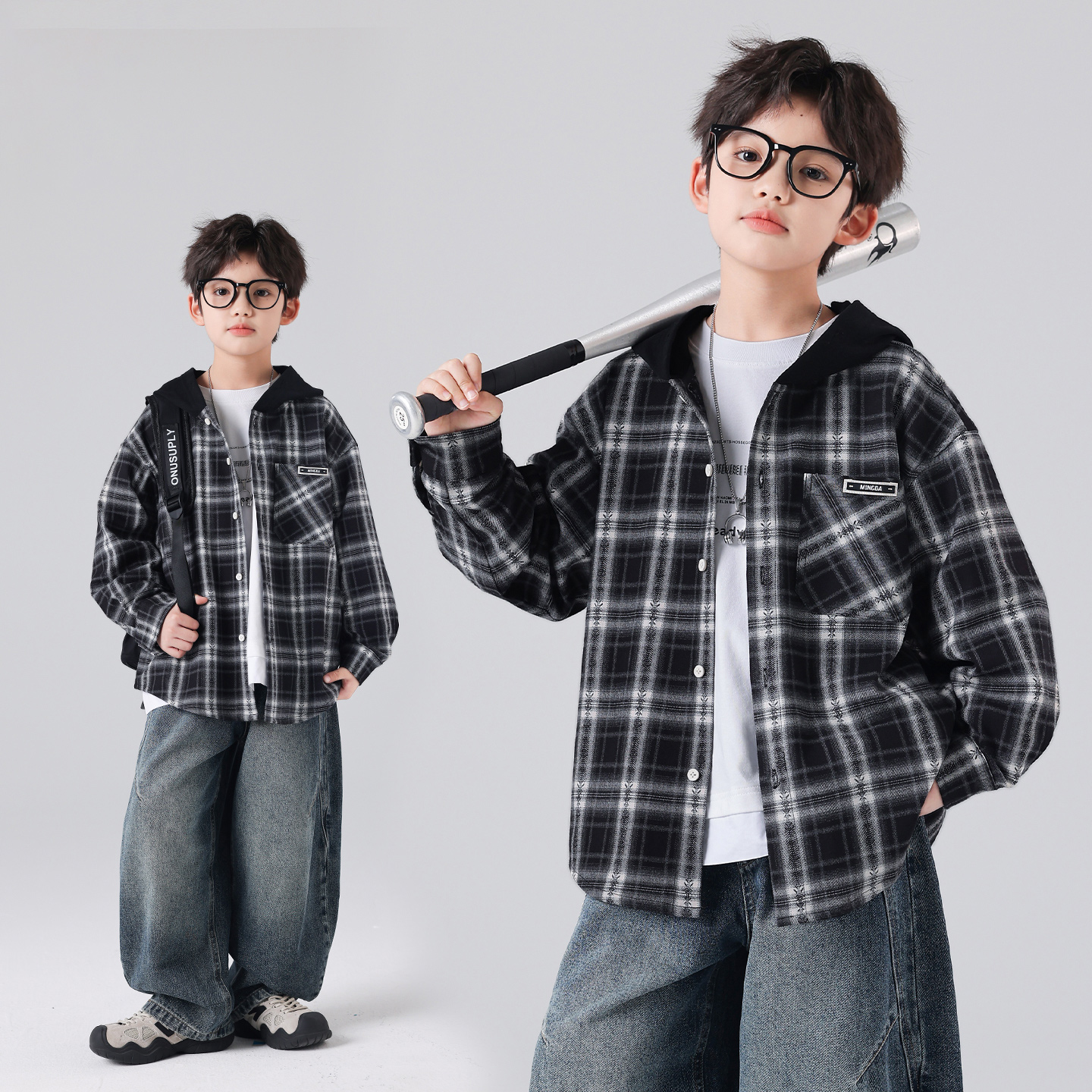 男童秋款外套2025新款时髦中大童儿童痞帅潮A5336