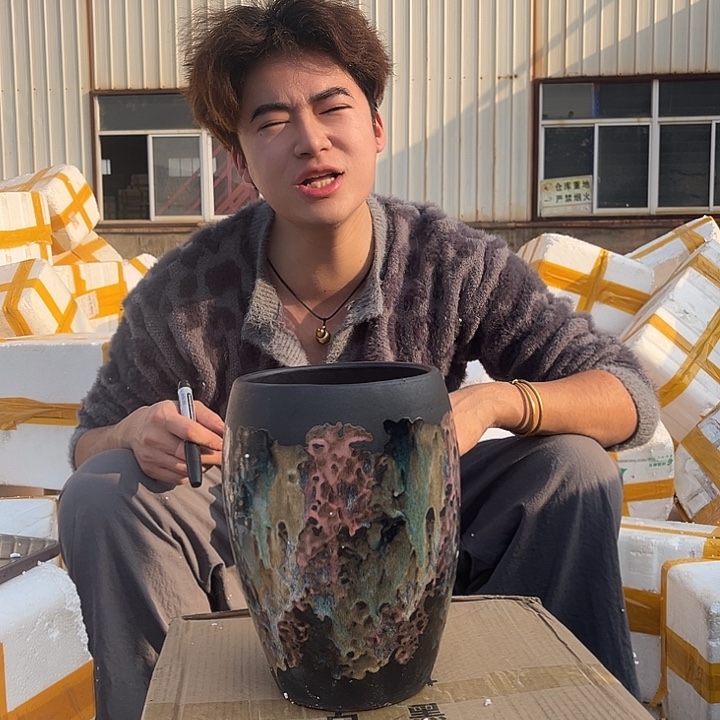 花盆紫砂宜兴紫砂粗陶花盆18/28