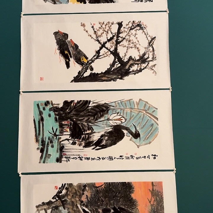 国画单老师画作画作