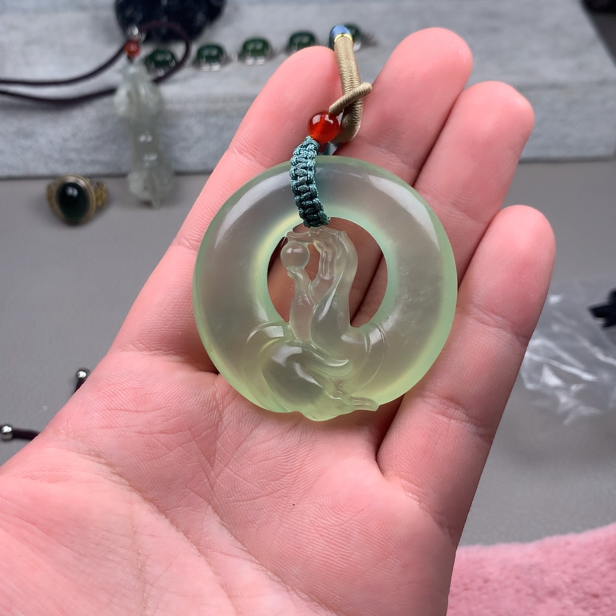 【闪购商品】未镶嵌蛇纹石玉岫玉挺*