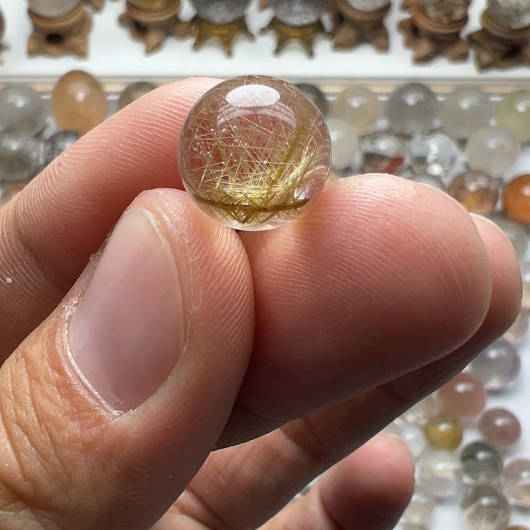 未镶嵌水晶珠宝半成品发金球