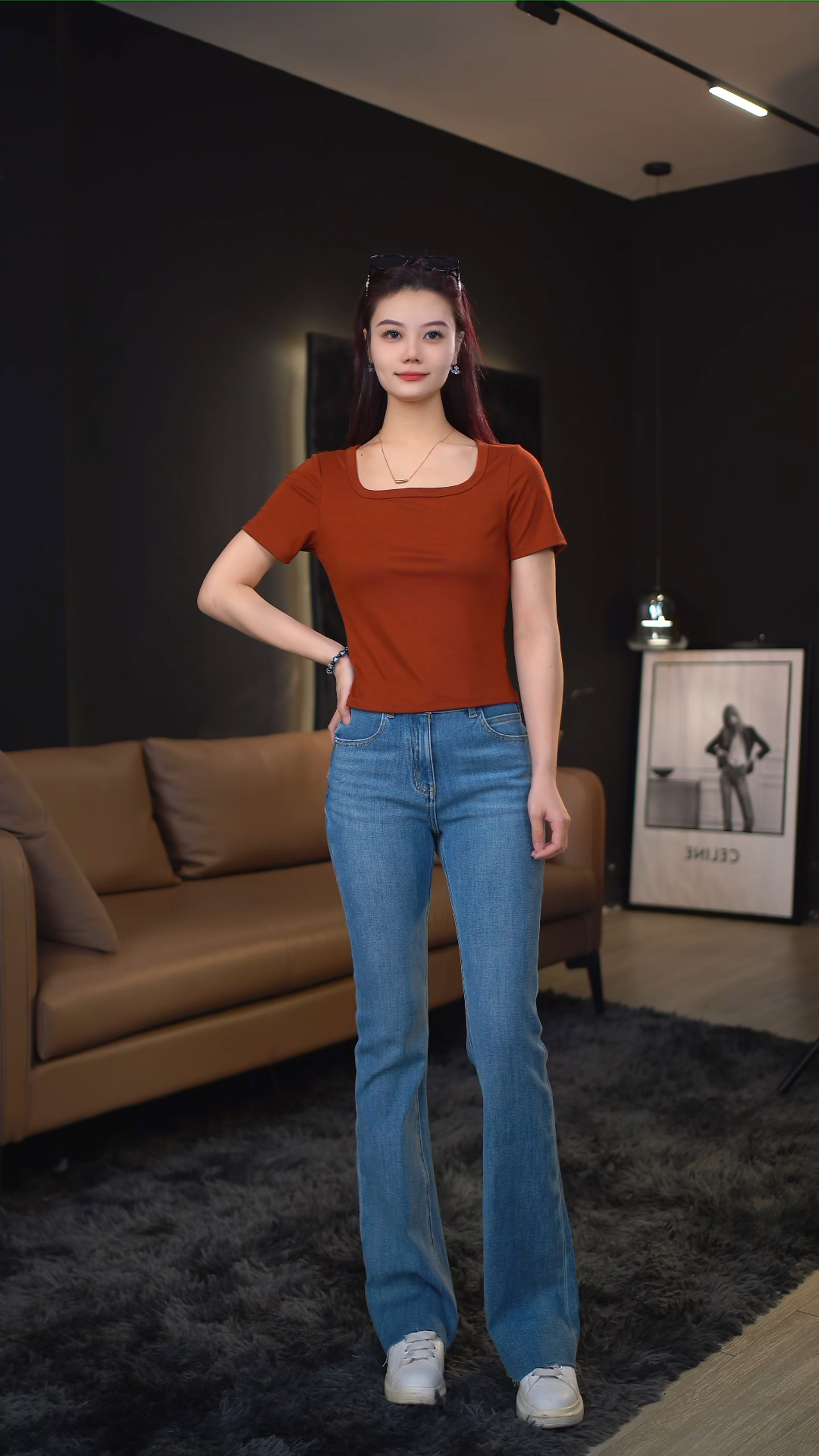 【Cuteway】微辣裤莱卡四面弹牛仔裤
