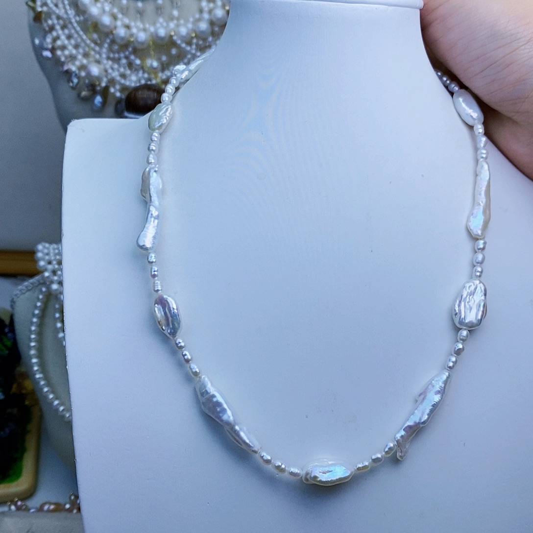 淡水珍珠颈饰银S925镶嵌