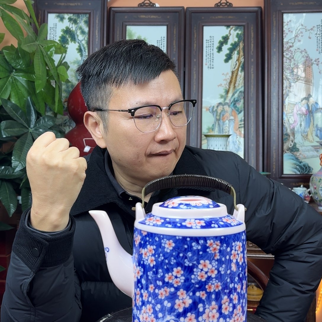 摆件陶景德镇陶瓷手工提梁壶