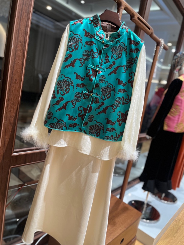 新中式福禄寿喜四季款马甲