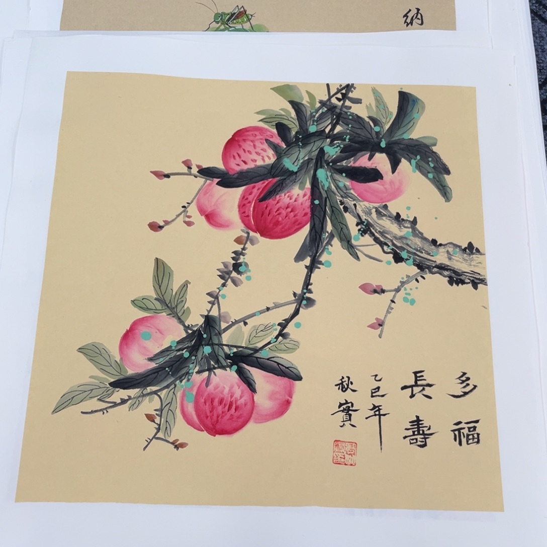国画三尺斗方花鸟