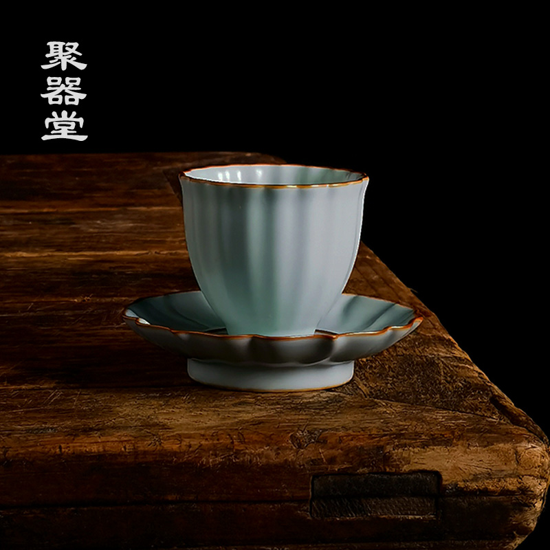 自产自销-聚器堂天青汝窑锦绣杯汝窑茶杯