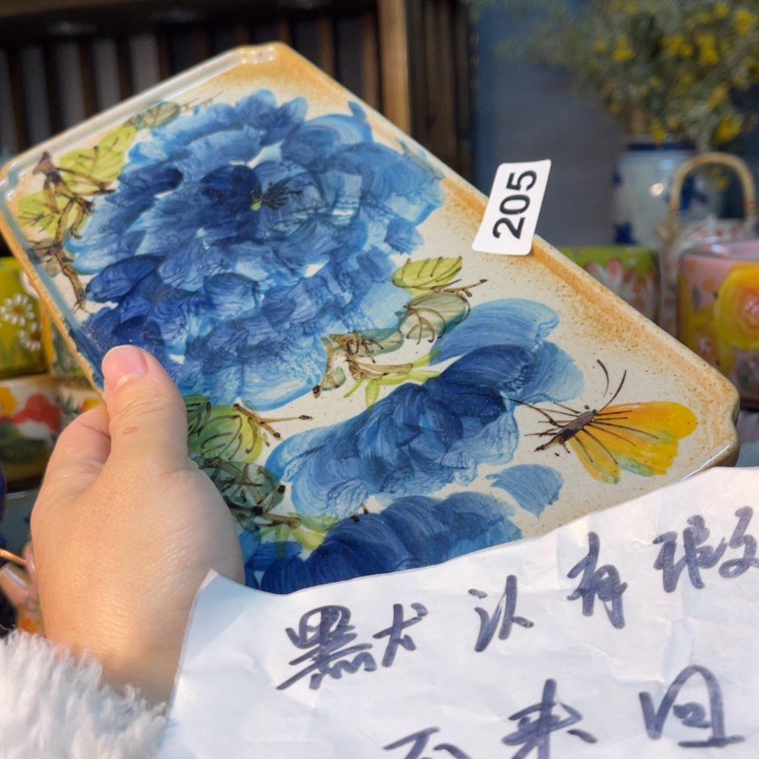 杯素浅陶瓷手手工手绘