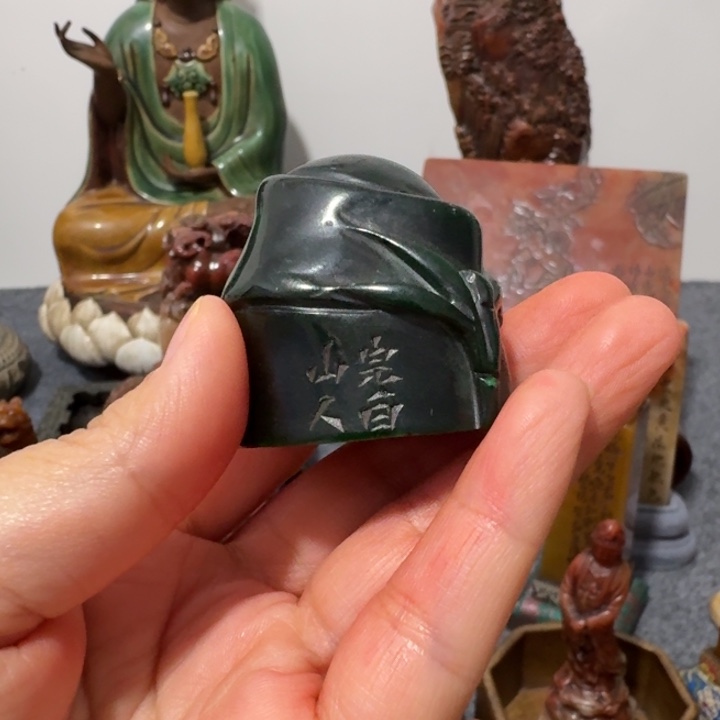 蓝***雨石材手工艺品摆件