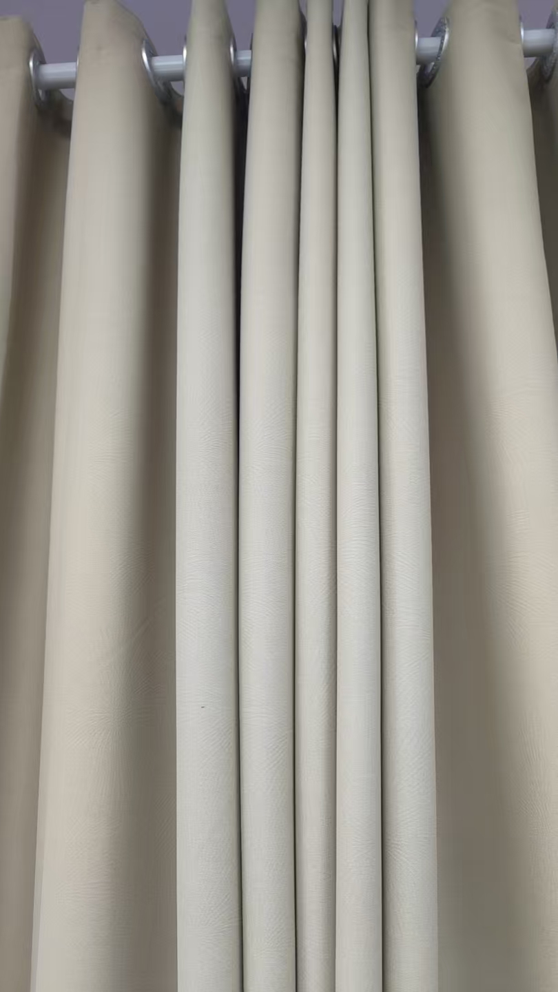 轻奢烟雨花浅咖色5米成品窗帘