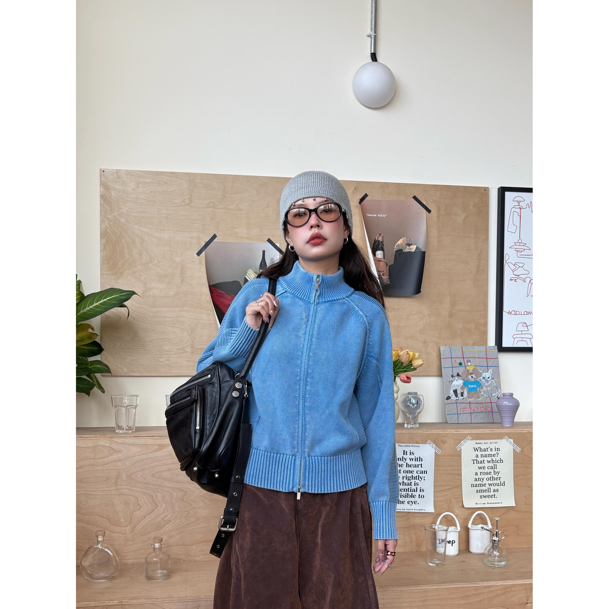 Uninhabitable 原创自制！纯棉重磅毛衣针织衫外套！炒盐定染工艺