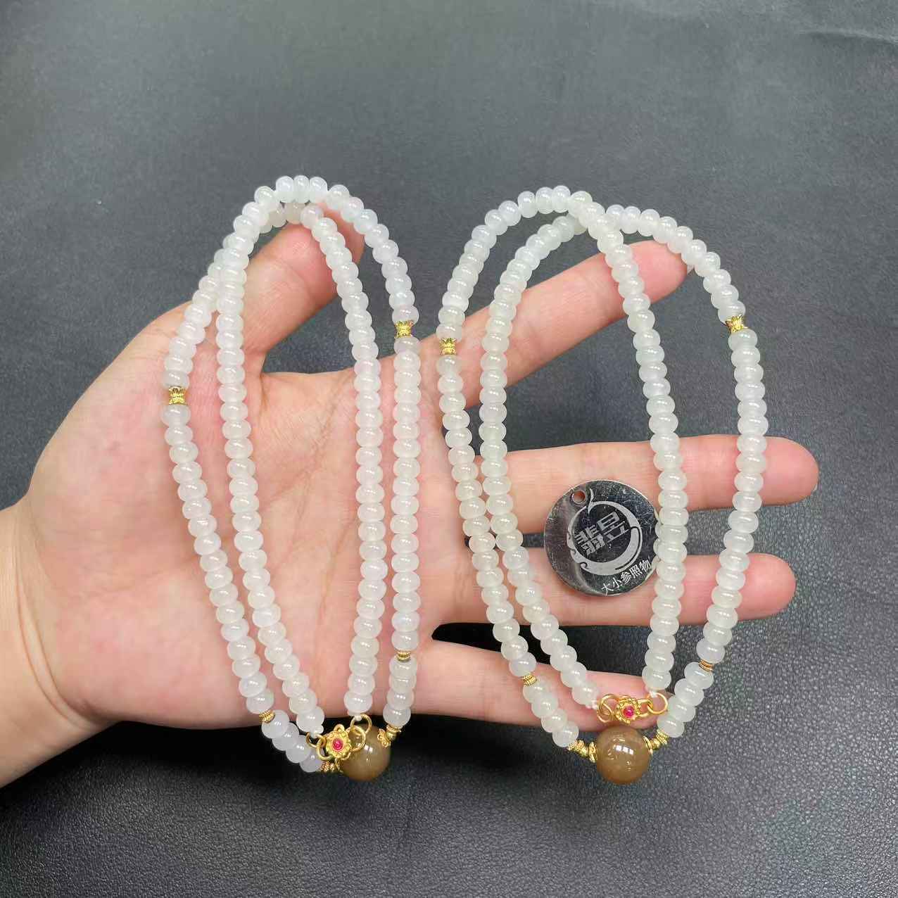 38857T09-3B6-和田玉珠链颈饰/约5+/约125颗/-多样性发其一