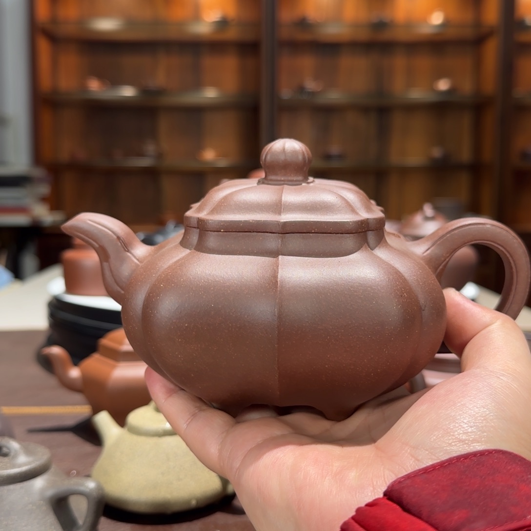 3***3茶壶紫砂底槽青筋纹传炉