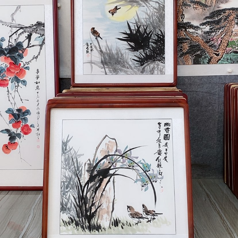 【闪购商品】国画书画作品带框65×65厘米
