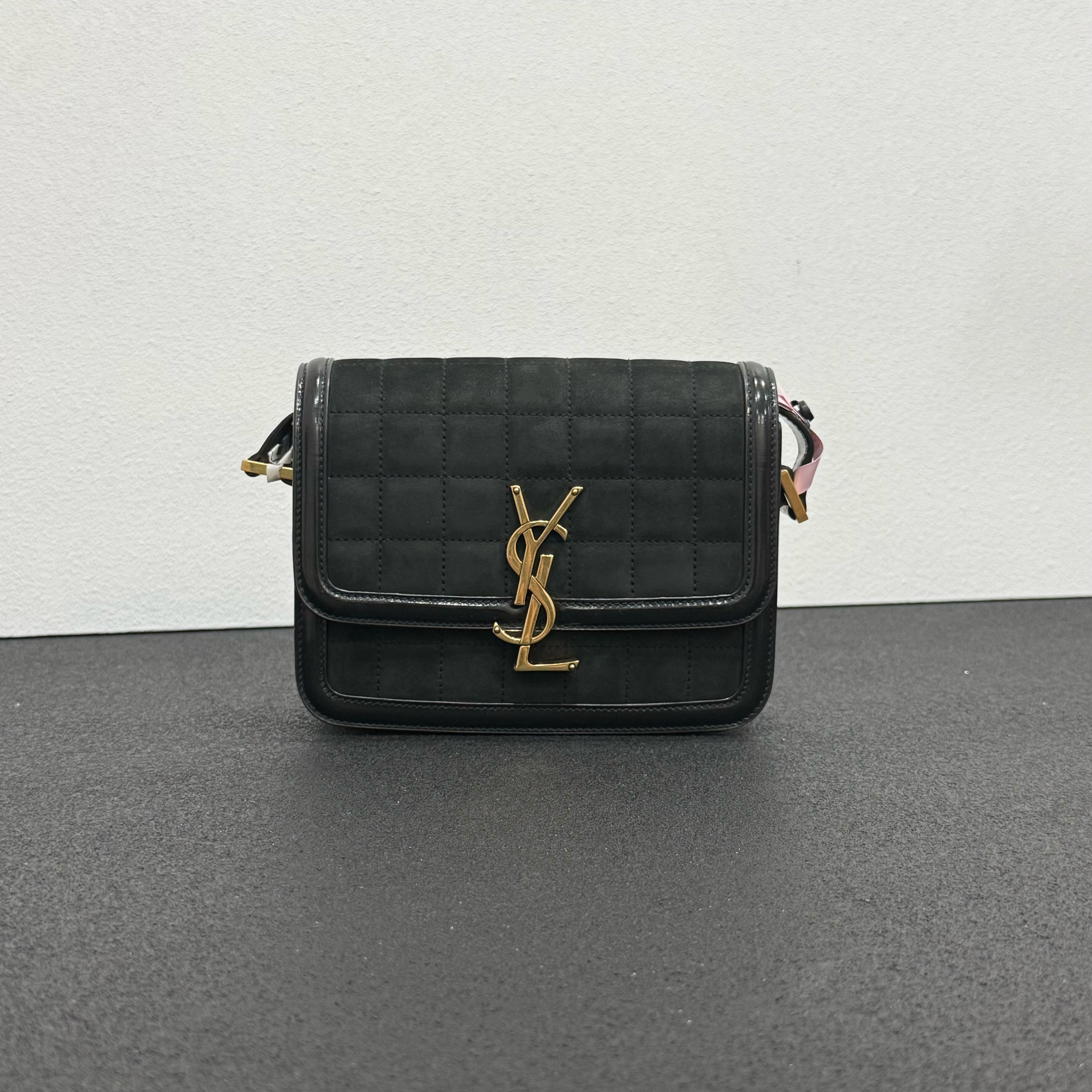 99新 YSL/圣罗兰 壹所/YSL 豆腐 漆皮拼布 小号 单肩斜挎包 元旦
