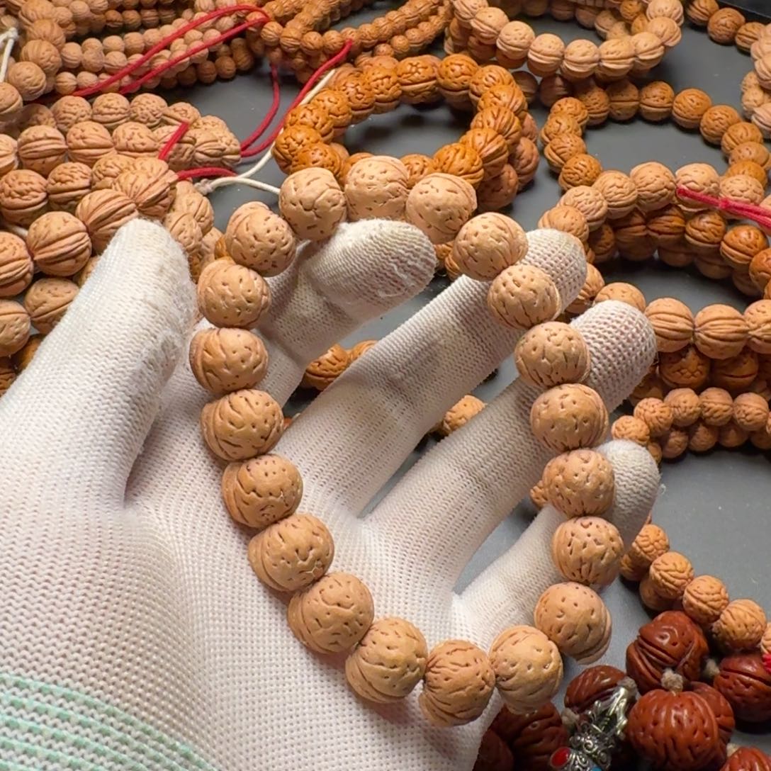 狮***座桃核手串盘锦刀脐小南瓜手串白茬