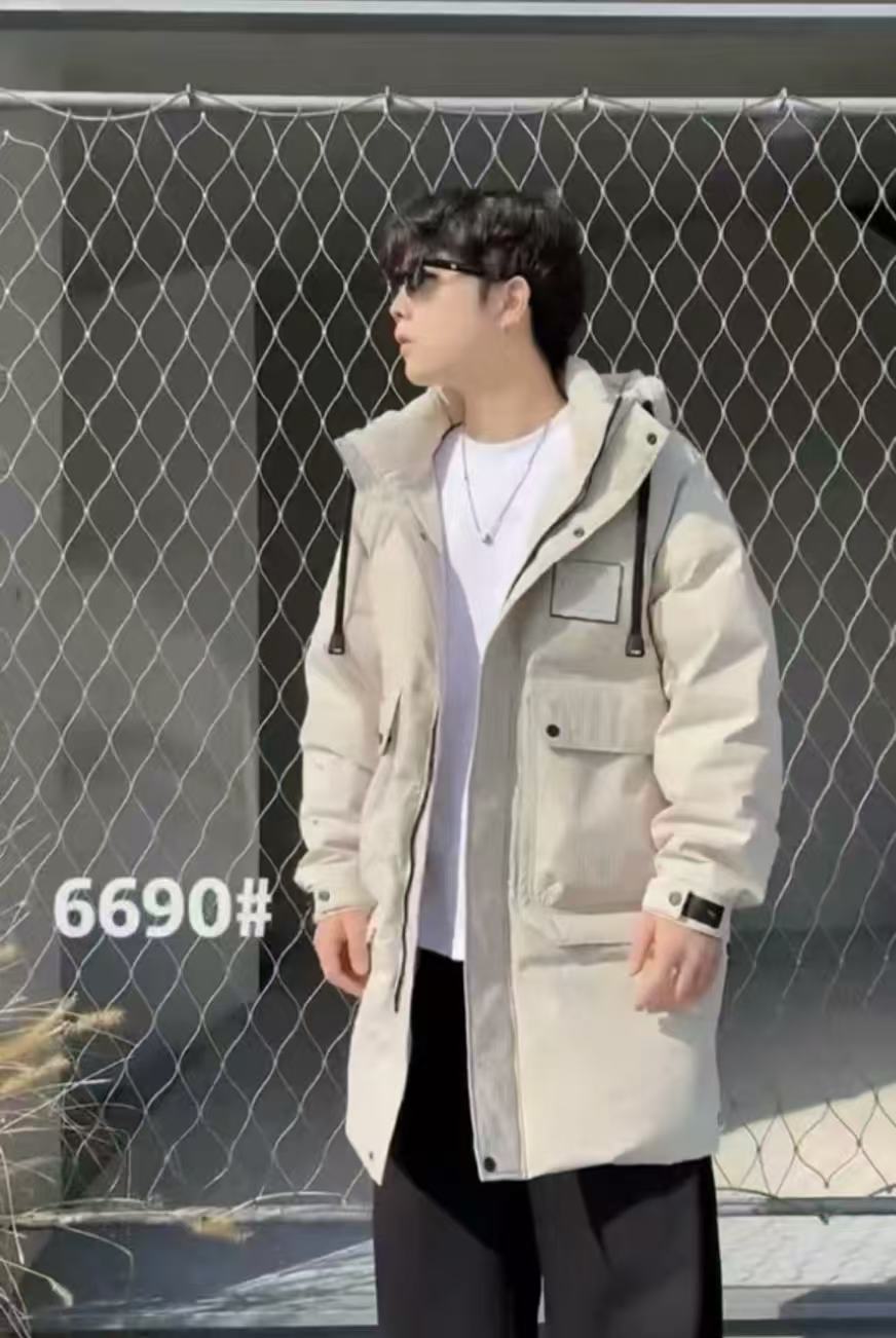 【潮牌男装】6690#时尚百搭中长款连帽保暖外套