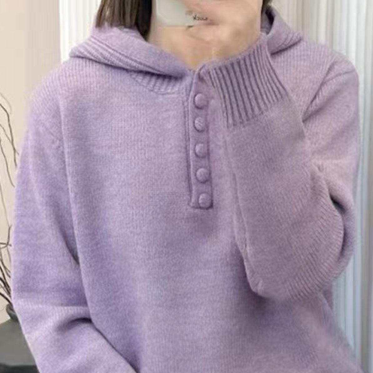 MZ.冬季新款加厚保暖宽松连帽长袖针织衫帽衫JR854