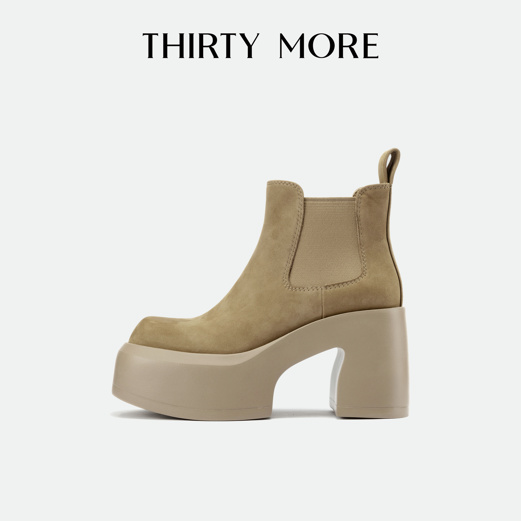 【柔光滤镜】ThirtyMore粗跟短靴女秋冬新款短靴显瘦时装靴