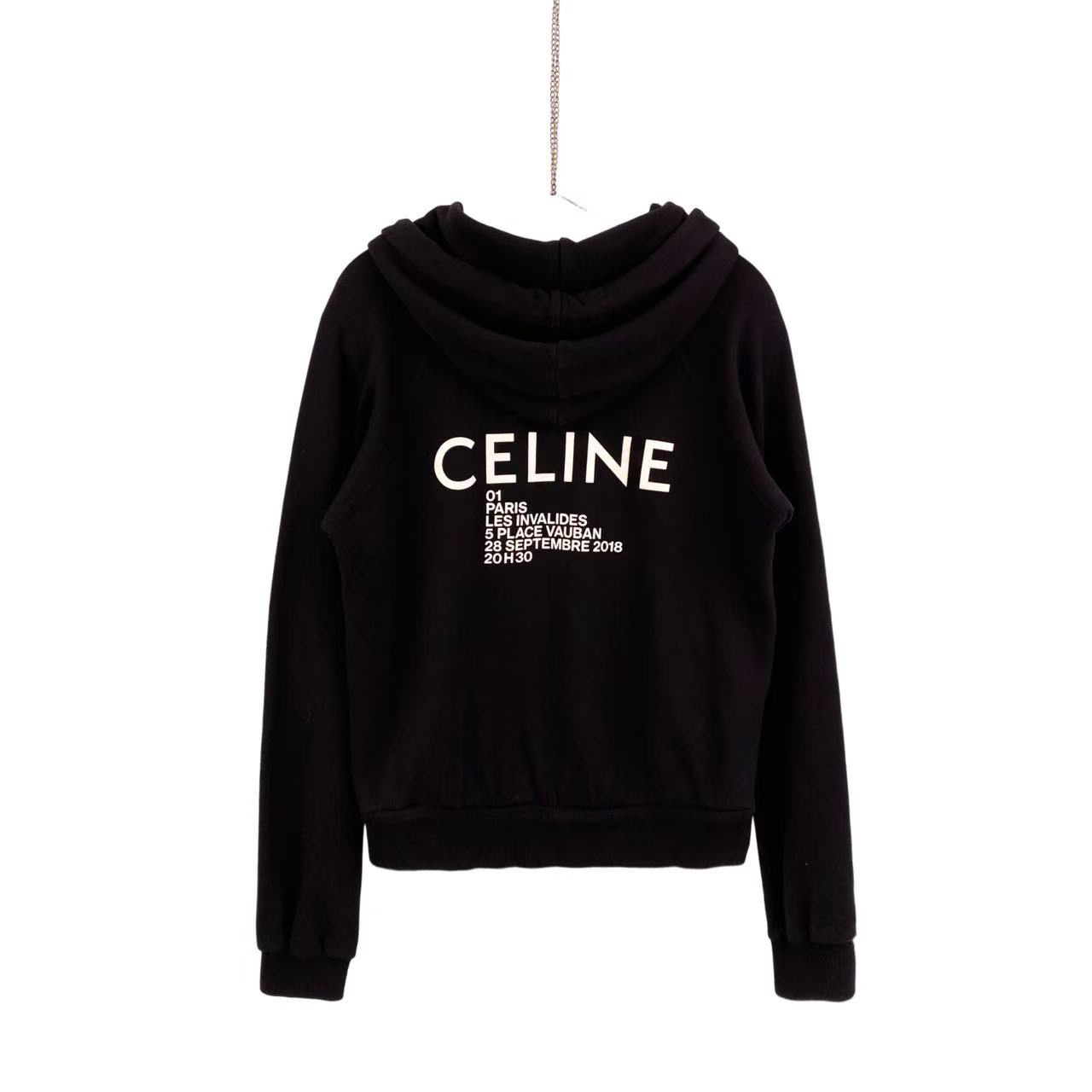95新 Celine/思琳 yy747 棉 黑色字母logo帽衫 S码 98新