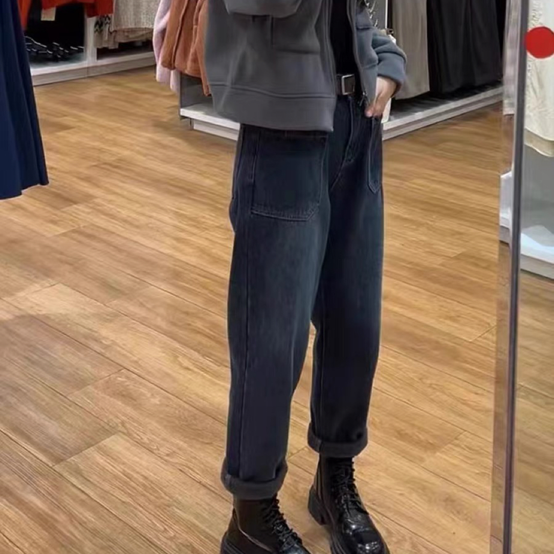加绒牛仔裤直筒不拖地裤子 直播间链接
