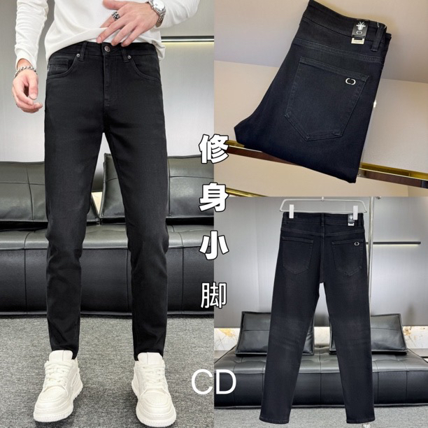 秋季新款 黑灰色 修身小脚牛仔裤