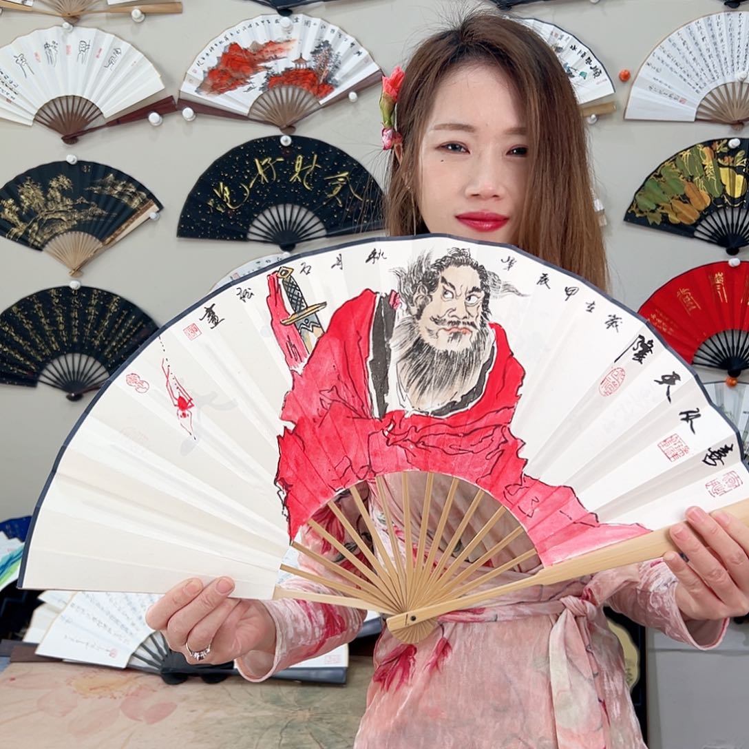 书法十寸玉竹-文玩扇-手写-粘好发出
