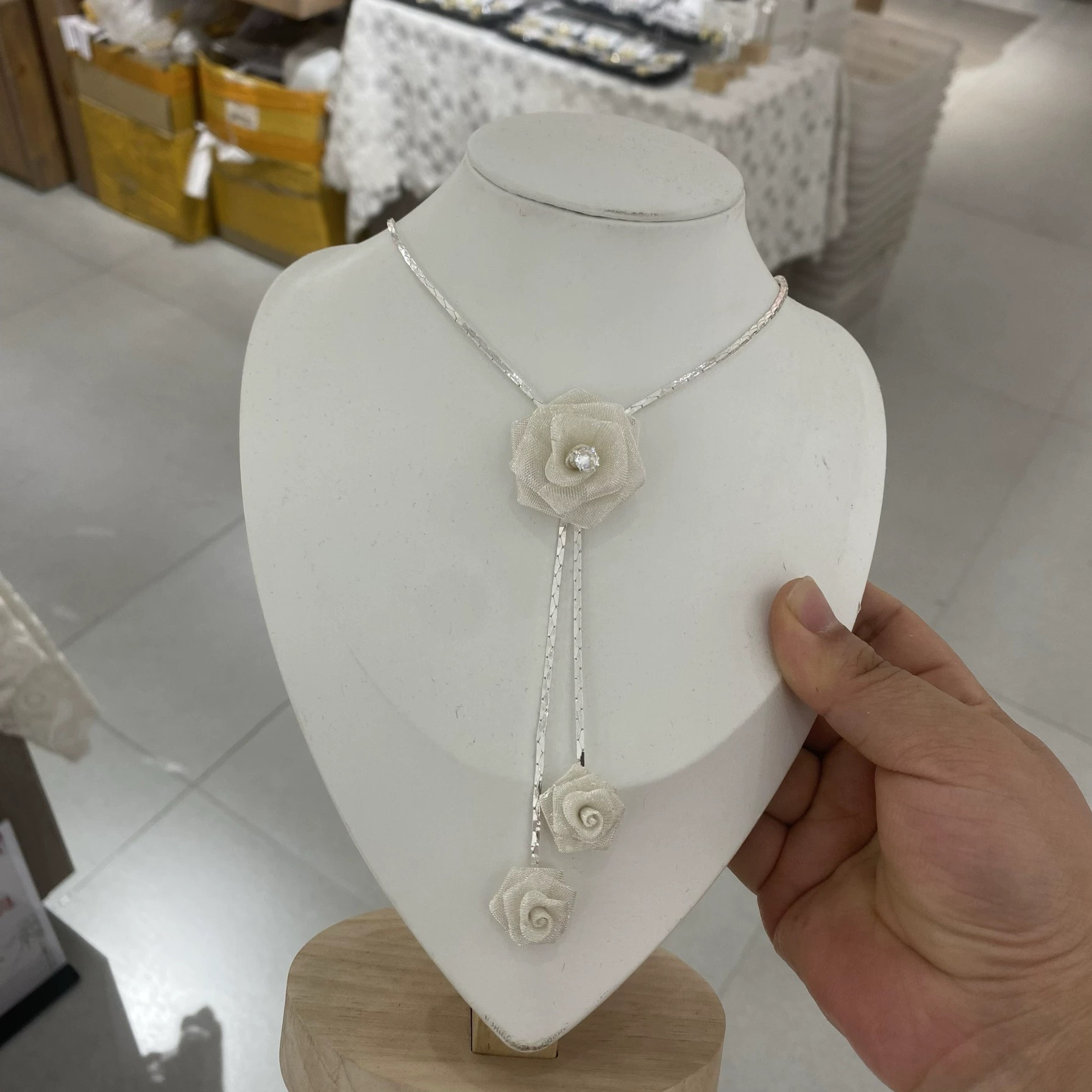 铜合金项链 0681丽银品牌新款花朵项链