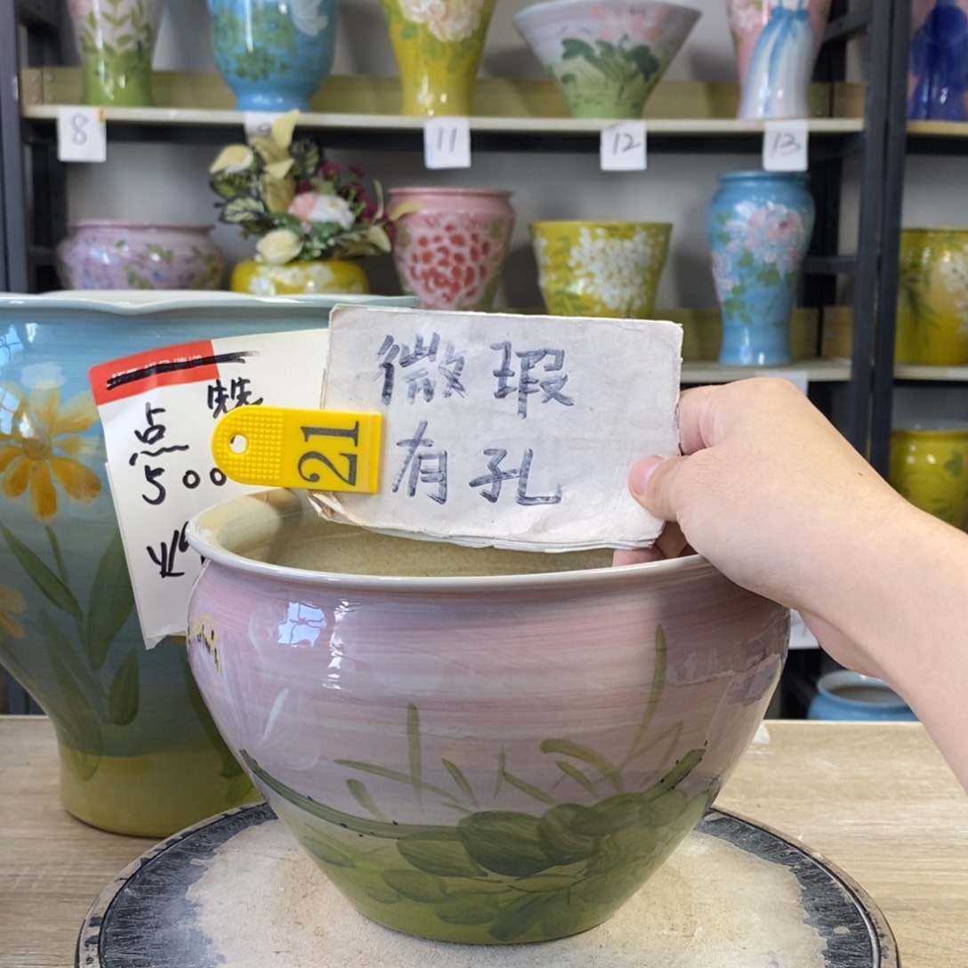 景德镇手工手绘陶瓷花盆