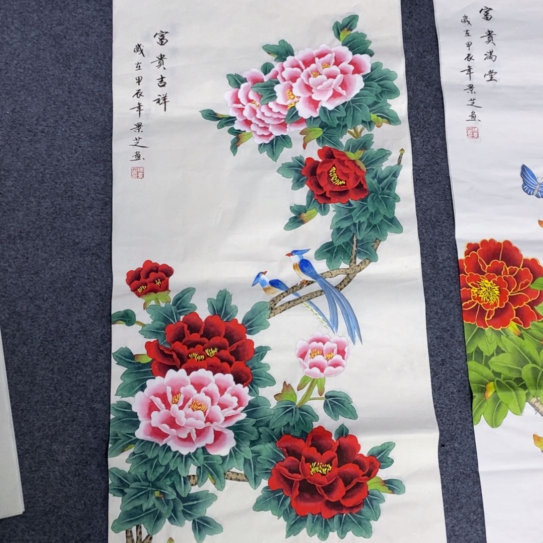 国画尺寸100✖️50三尺工笔手绘